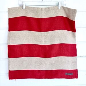 RYAN STUDIO 22" Square 100% Linen Pillow Cover in Sand/Red (1 of 3)